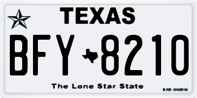 TX license plate BFY8210