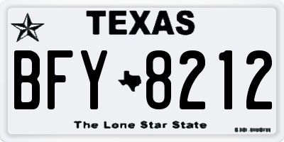TX license plate BFY8212