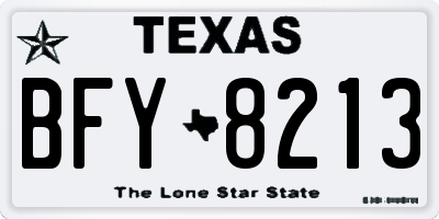 TX license plate BFY8213