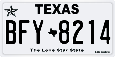 TX license plate BFY8214