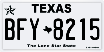 TX license plate BFY8215