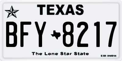 TX license plate BFY8217