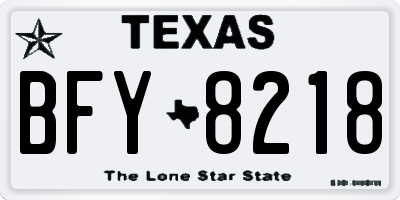 TX license plate BFY8218