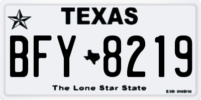TX license plate BFY8219