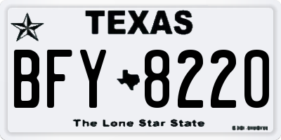 TX license plate BFY8220
