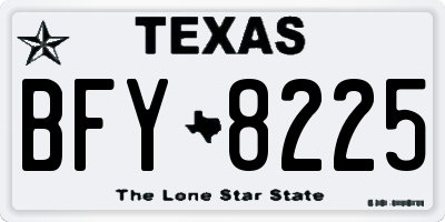 TX license plate BFY8225