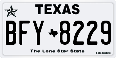 TX license plate BFY8229
