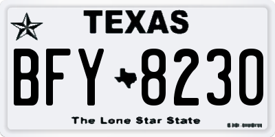 TX license plate BFY8230