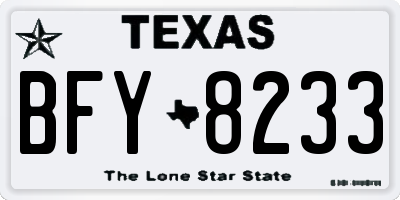 TX license plate BFY8233