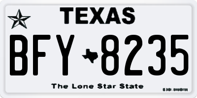 TX license plate BFY8235