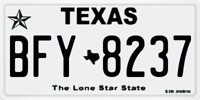 TX license plate BFY8237