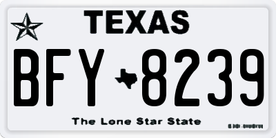 TX license plate BFY8239
