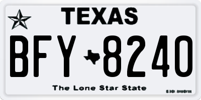 TX license plate BFY8240