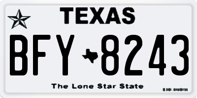 TX license plate BFY8243