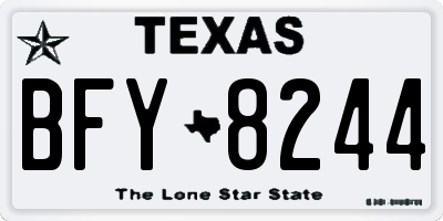 TX license plate BFY8244