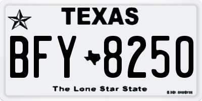 TX license plate BFY8250