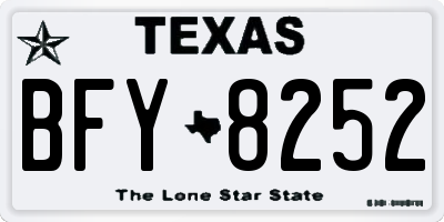 TX license plate BFY8252