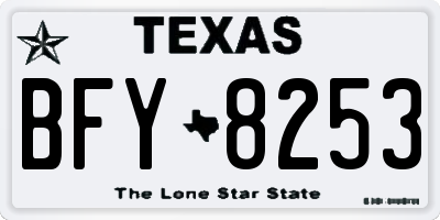 TX license plate BFY8253