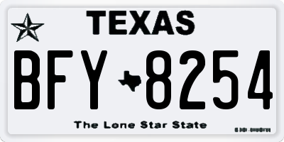 TX license plate BFY8254
