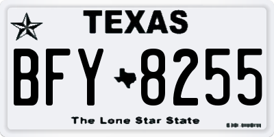 TX license plate BFY8255