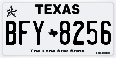 TX license plate BFY8256