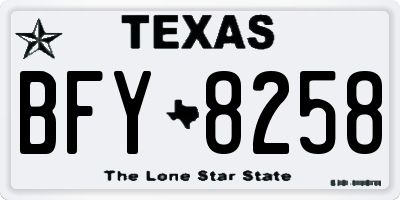 TX license plate BFY8258