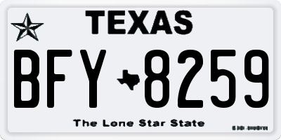 TX license plate BFY8259