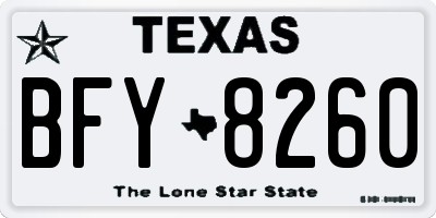 TX license plate BFY8260