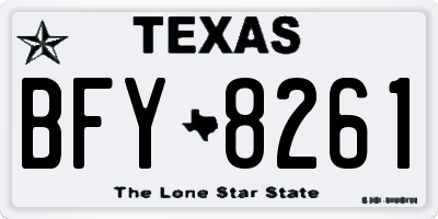 TX license plate BFY8261