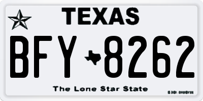 TX license plate BFY8262