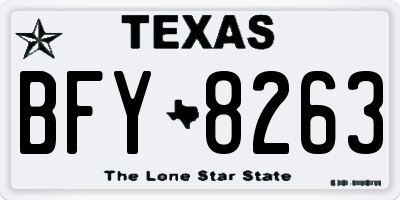 TX license plate BFY8263