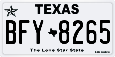 TX license plate BFY8265