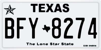 TX license plate BFY8274