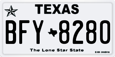 TX license plate BFY8280