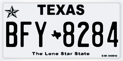TX license plate BFY8284