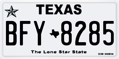 TX license plate BFY8285