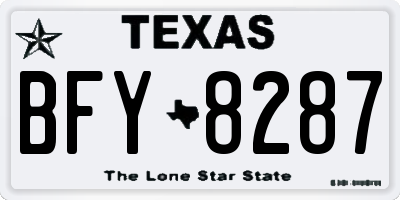 TX license plate BFY8287
