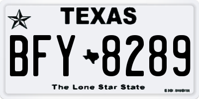TX license plate BFY8289