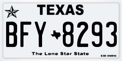TX license plate BFY8293