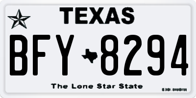 TX license plate BFY8294