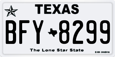 TX license plate BFY8299
