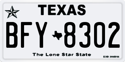 TX license plate BFY8302
