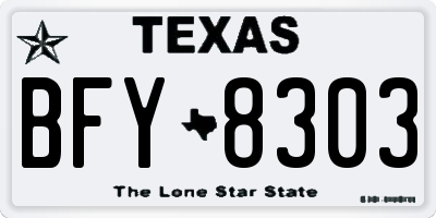 TX license plate BFY8303