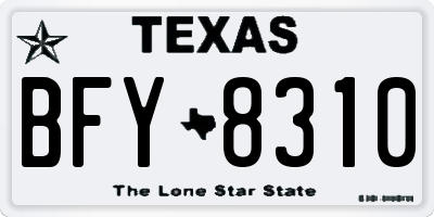 TX license plate BFY8310