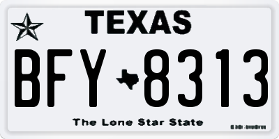 TX license plate BFY8313