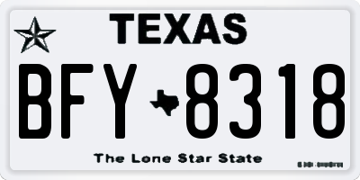 TX license plate BFY8318