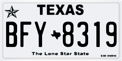 TX license plate BFY8319