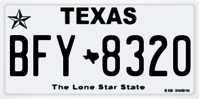 TX license plate BFY8320