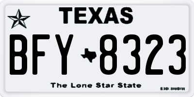 TX license plate BFY8323