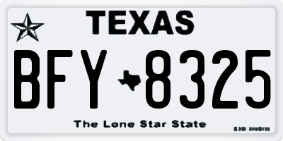 TX license plate BFY8325